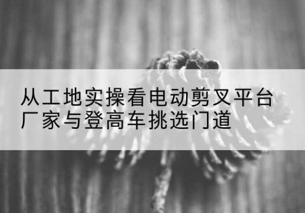 鲅鱼圈电动剪叉升降平台厂家-从工地实操看电动剪叉平台厂家与登高车挑选门道